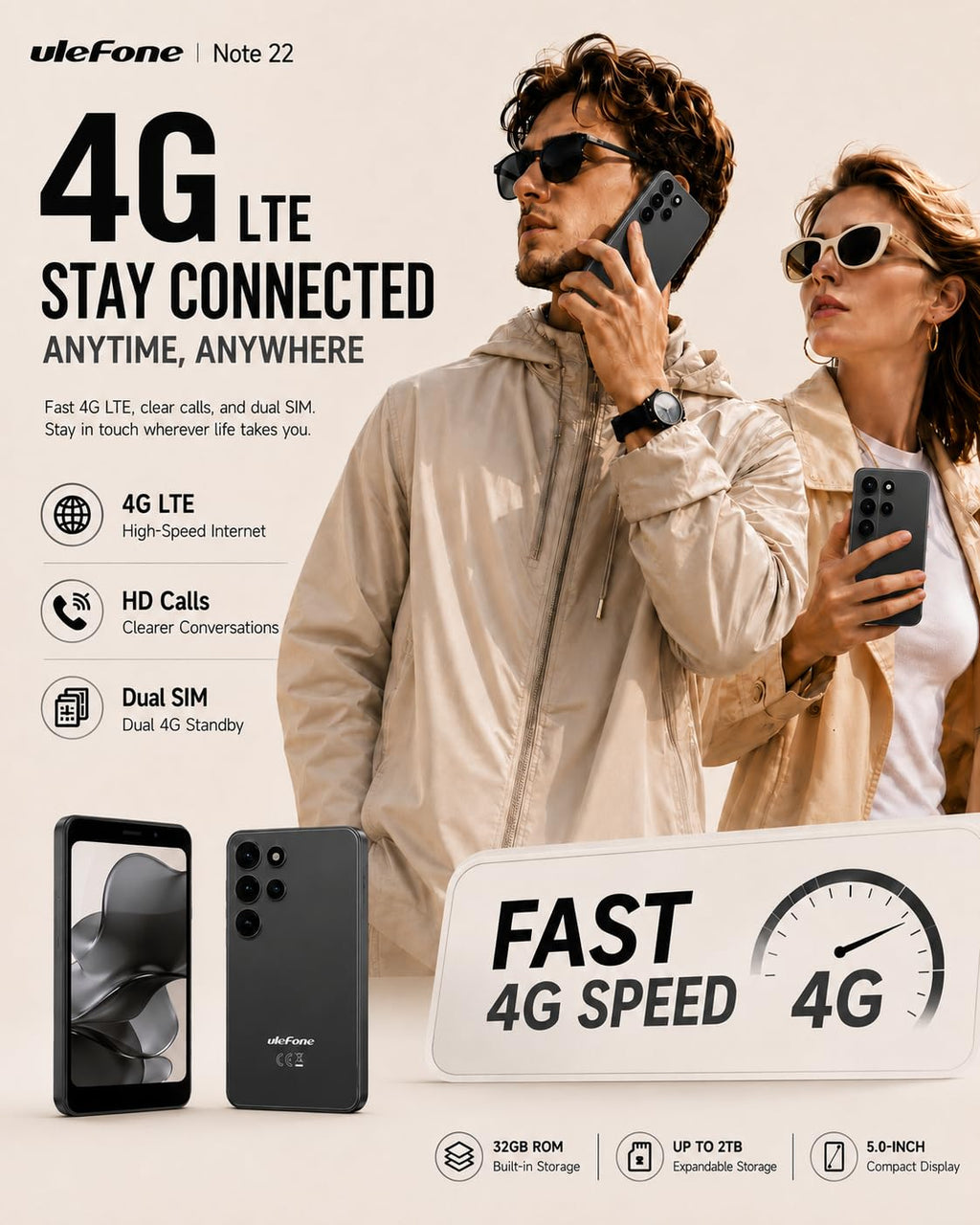 Unlocked 5" Compact Android Smartphone N6182