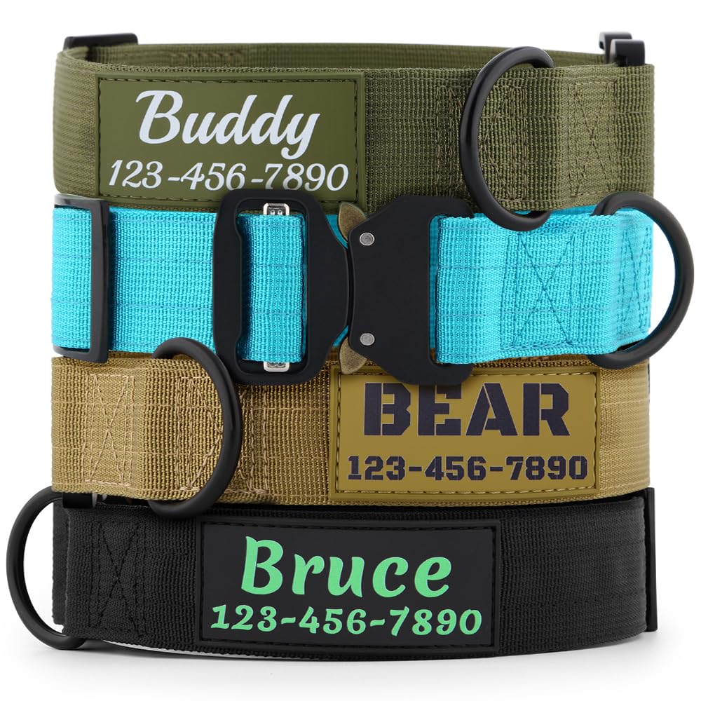 Tactical Dog Collar with Name and Phone Number P82910