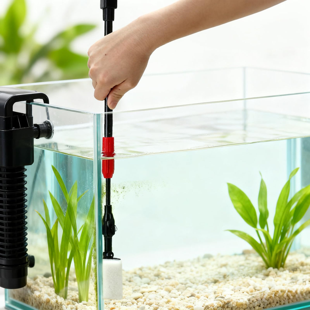 6 in 1 Aquarium Cleaning Tool Kit with Adjustable Telescopic Long Handle C991854