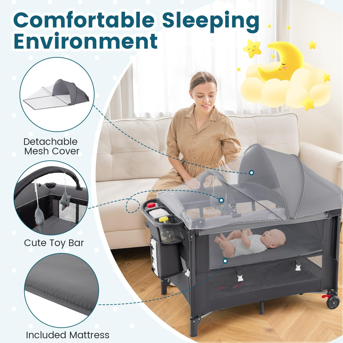 5-in-1 Pack and Play with Canopy Z109