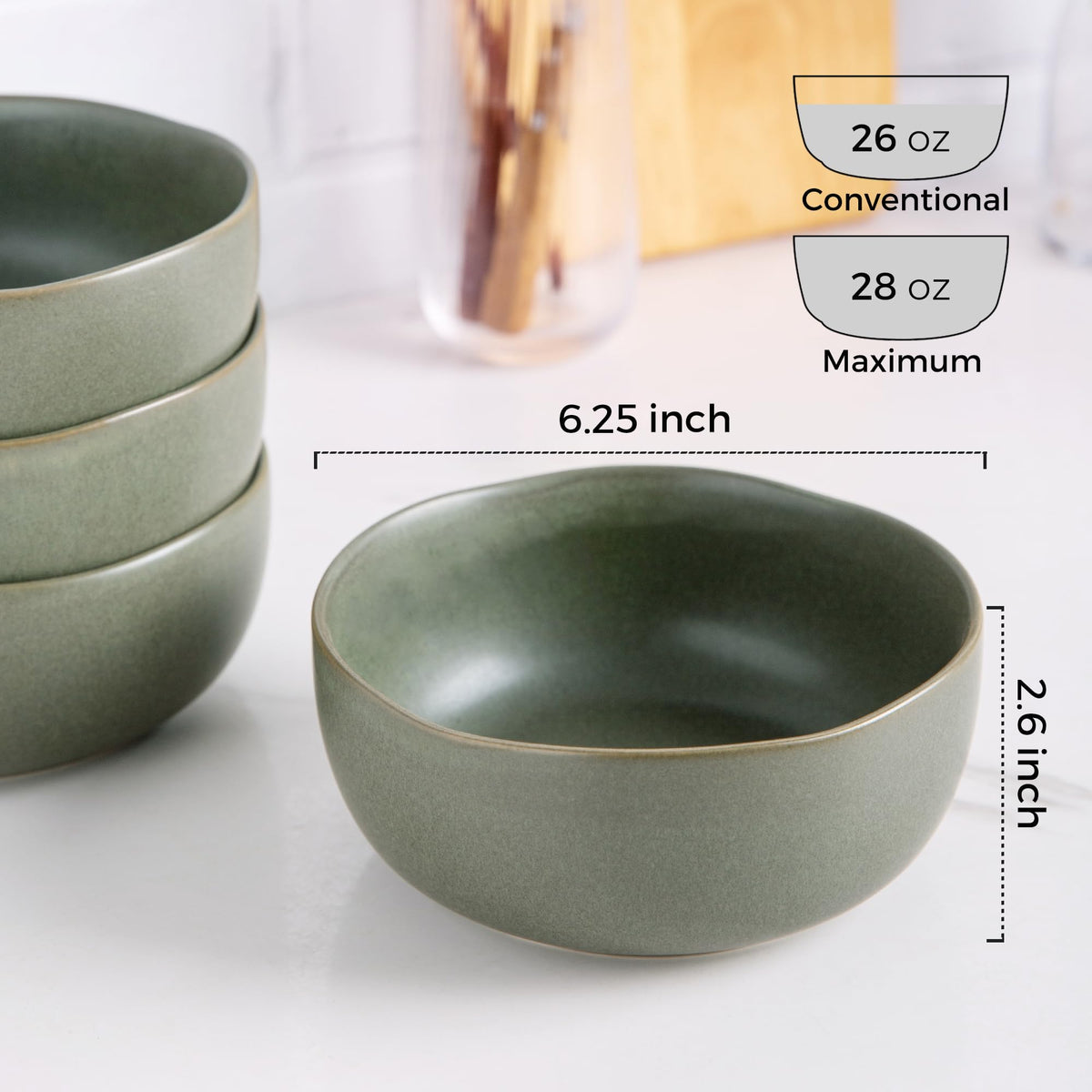 28oz Stoneware Cereal Bowls Set of 4 A605