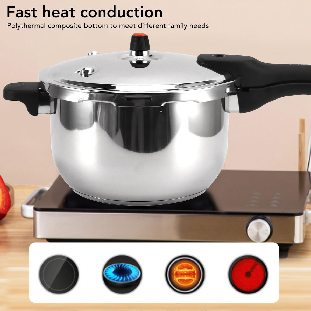Stainless Steel 3L Pressure Cooker D6034