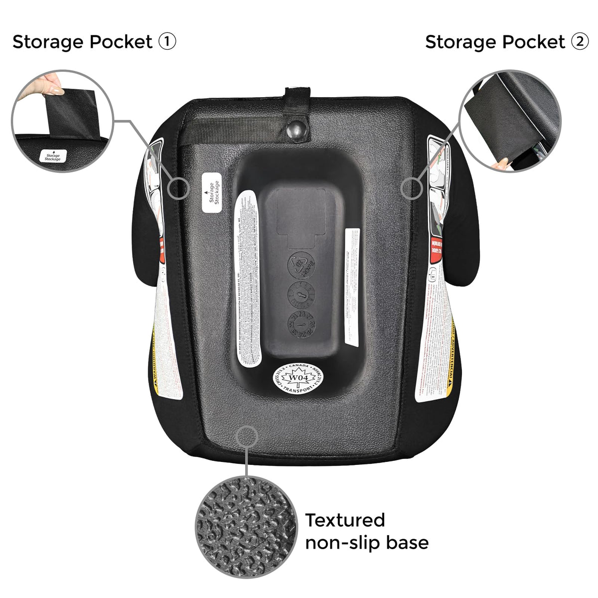 Black Backless Booster Car Seat, Pack of 2 R553