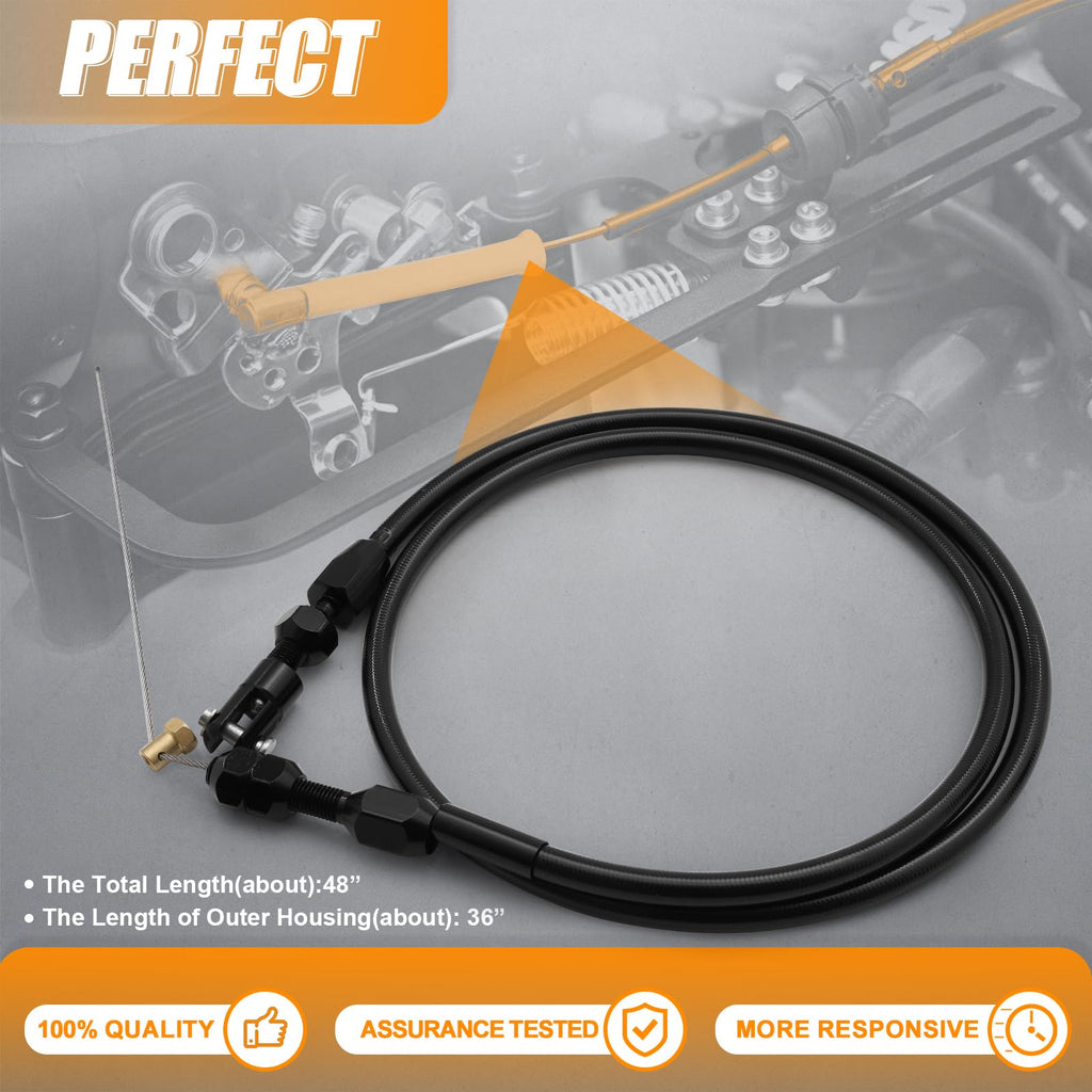 36-Inch LS Throttle Cable Stainless Steel Braided B237076
