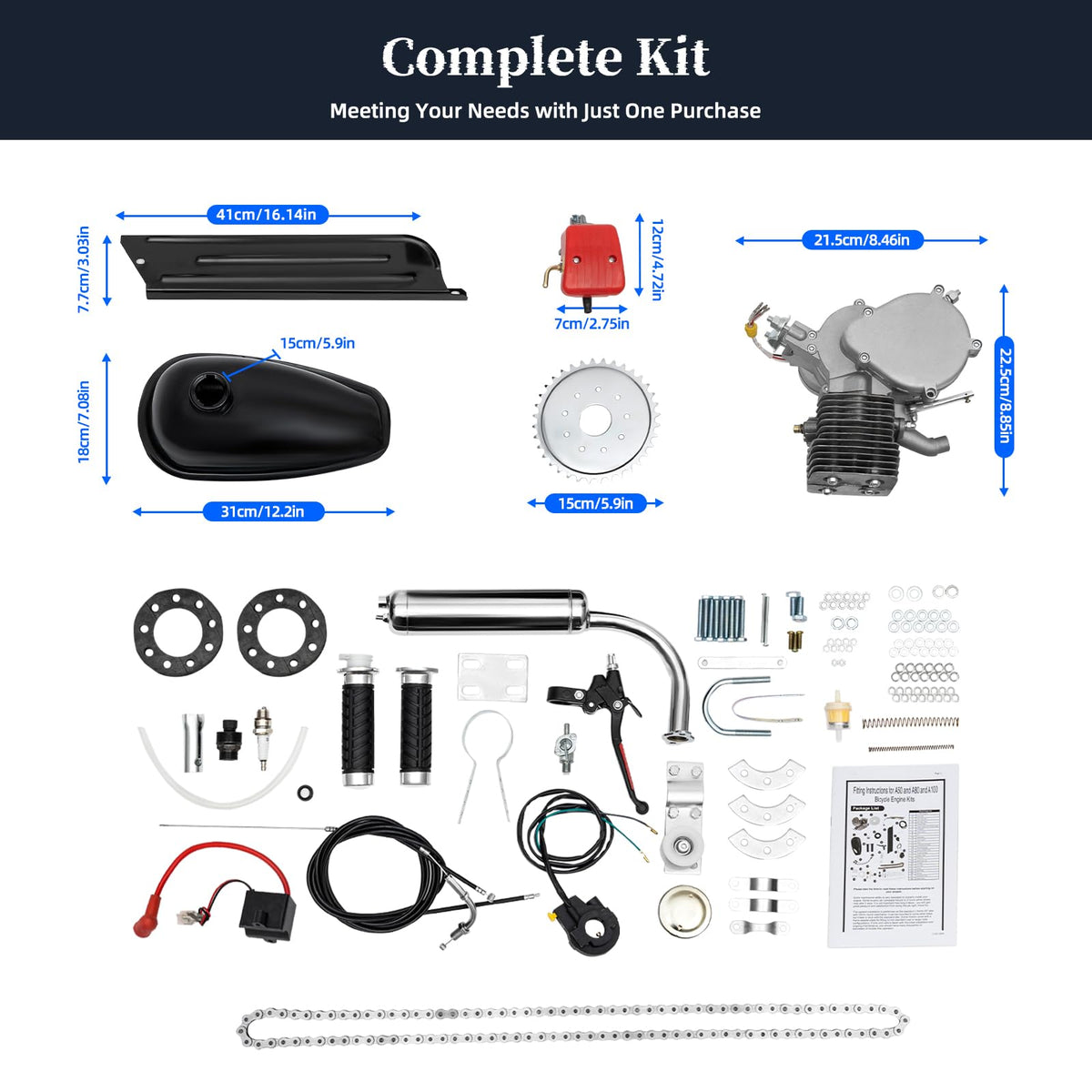 2-Stroke 100cc 36 Teeth Bicycle Engine Kit P1692