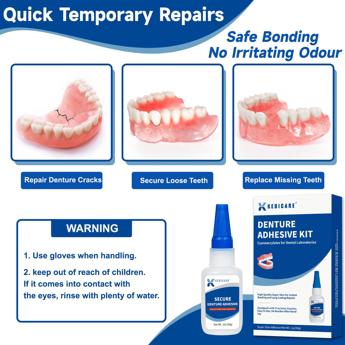 Denture Repair Glue Kit 1oz P6271