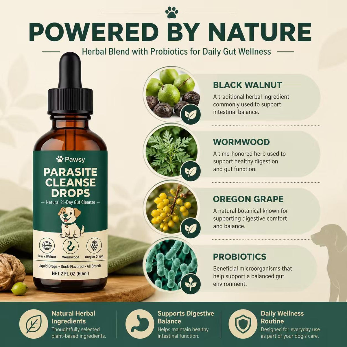 Herbal Digestive Support Liquid for Dogs 2 Fl Oz D77679