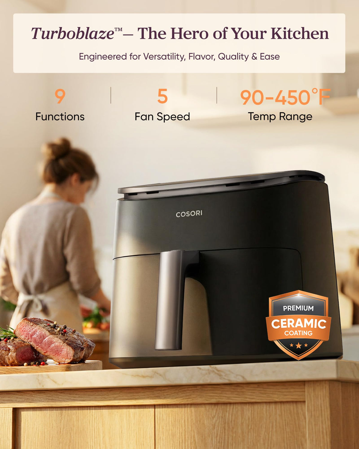 6 Qt Ceramic Coating Air Fryer D791116