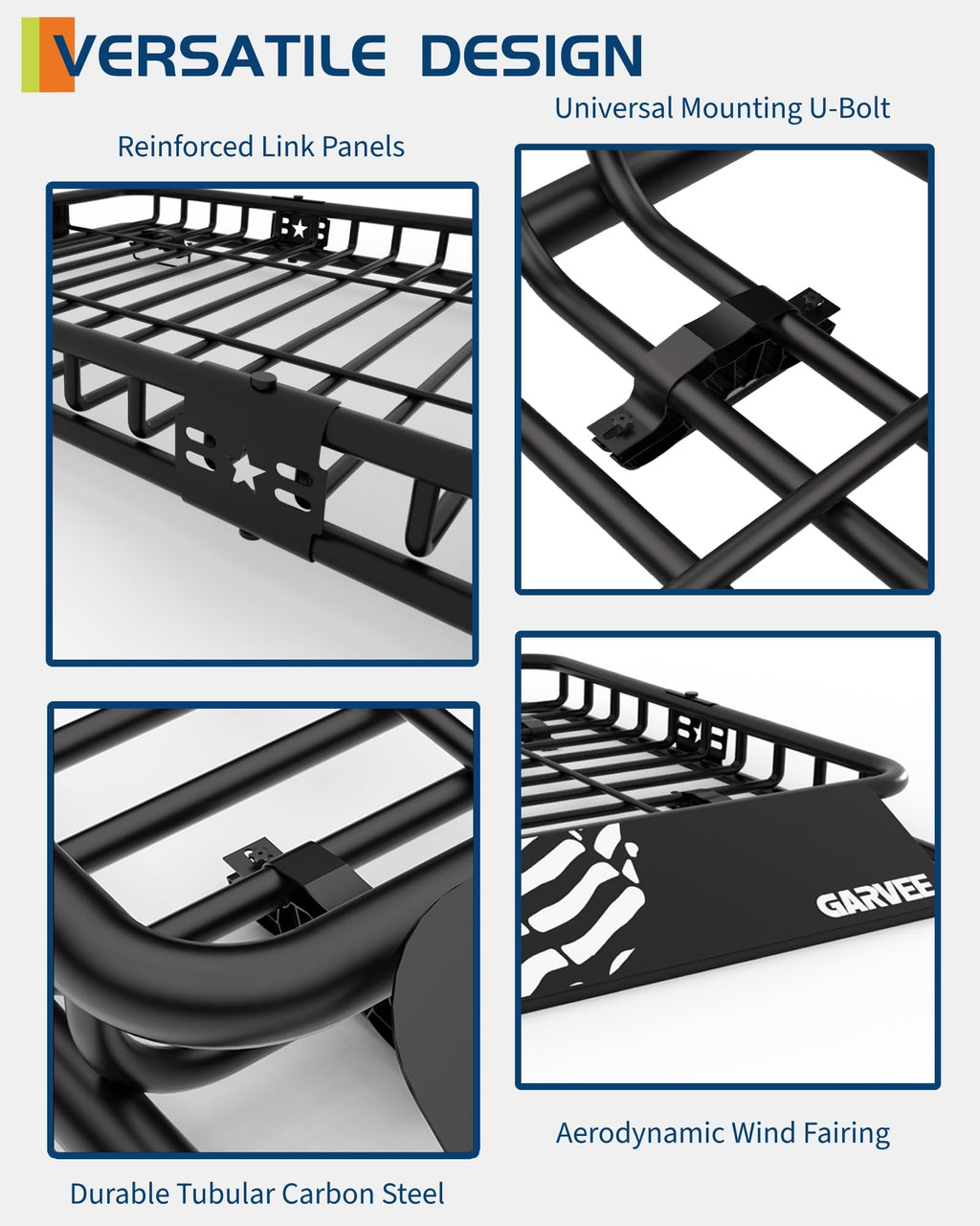 46" x 36" 200 Lbs Capacity Roof Rack Cargo Carrier Basket J88558