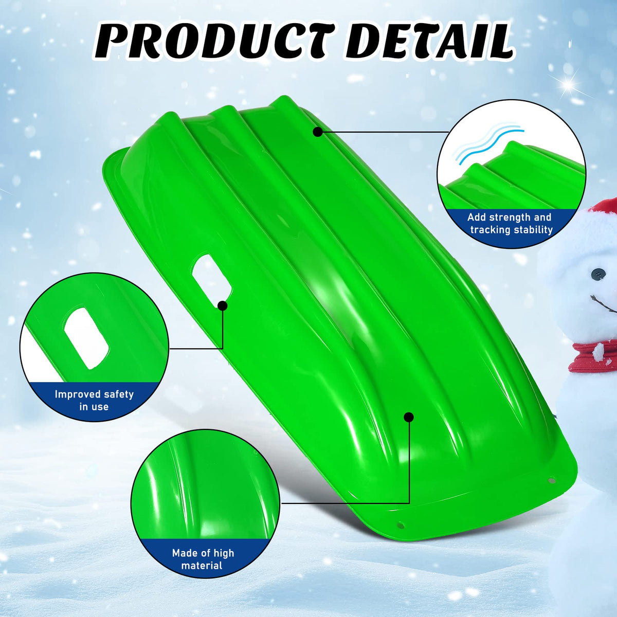 12 Pcs 35 Inch Plastic Snow Sleds O988135