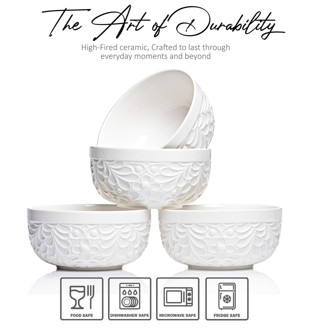 22 Oz Ceramic Bowls Set of 4 T10532