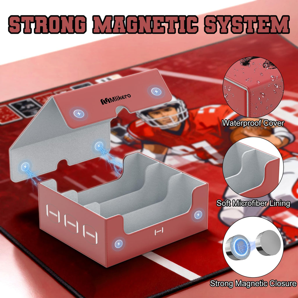 Football Card Storage Box with Magnetic Closure Z630
