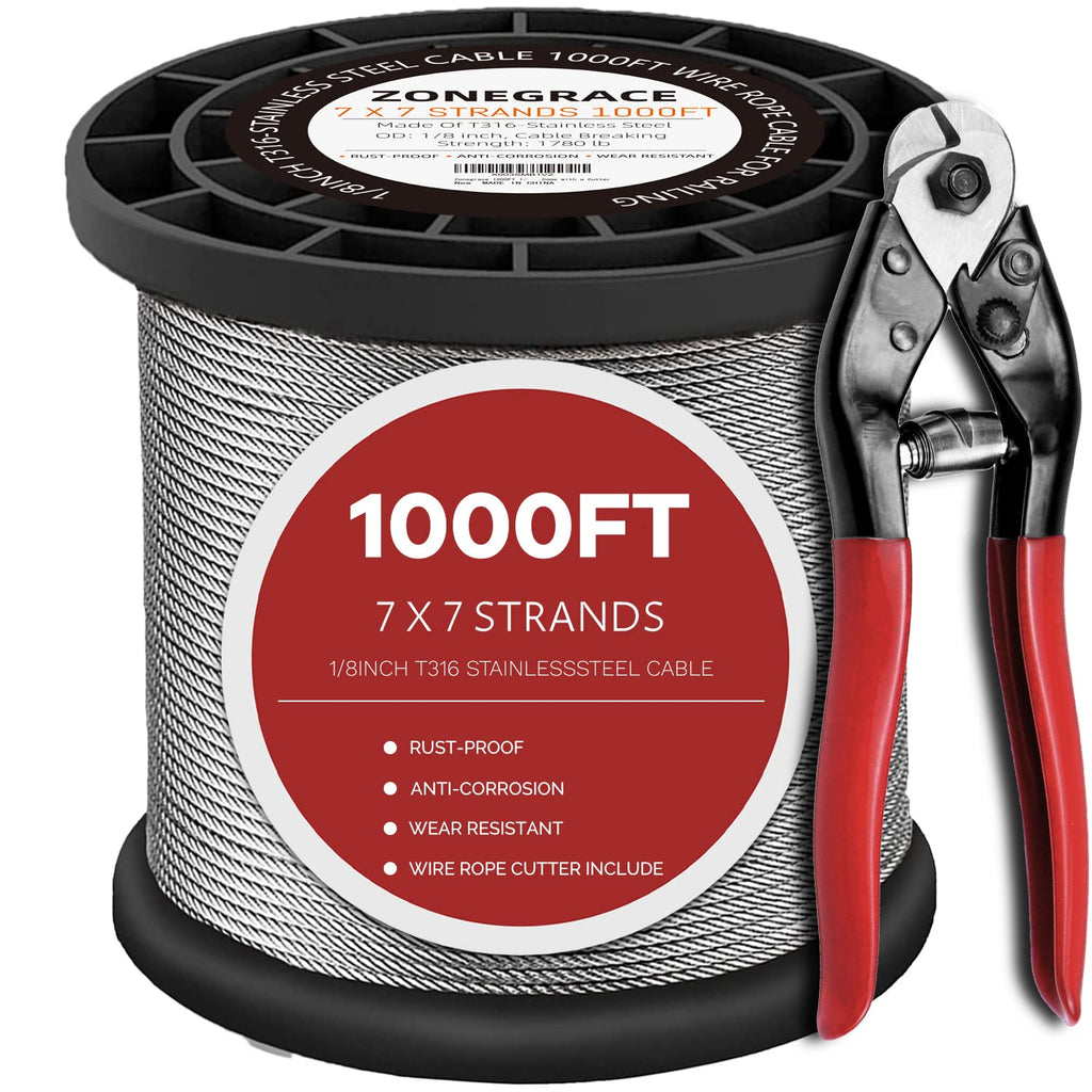1/8 T316 Stainless Steel Cable 1000FT F713445