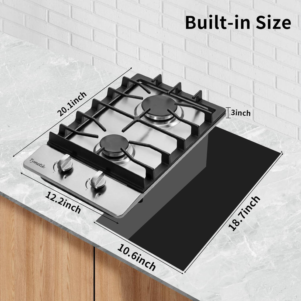 12 Inch 2 Burners Stainless Steel Gas Cooktop S254