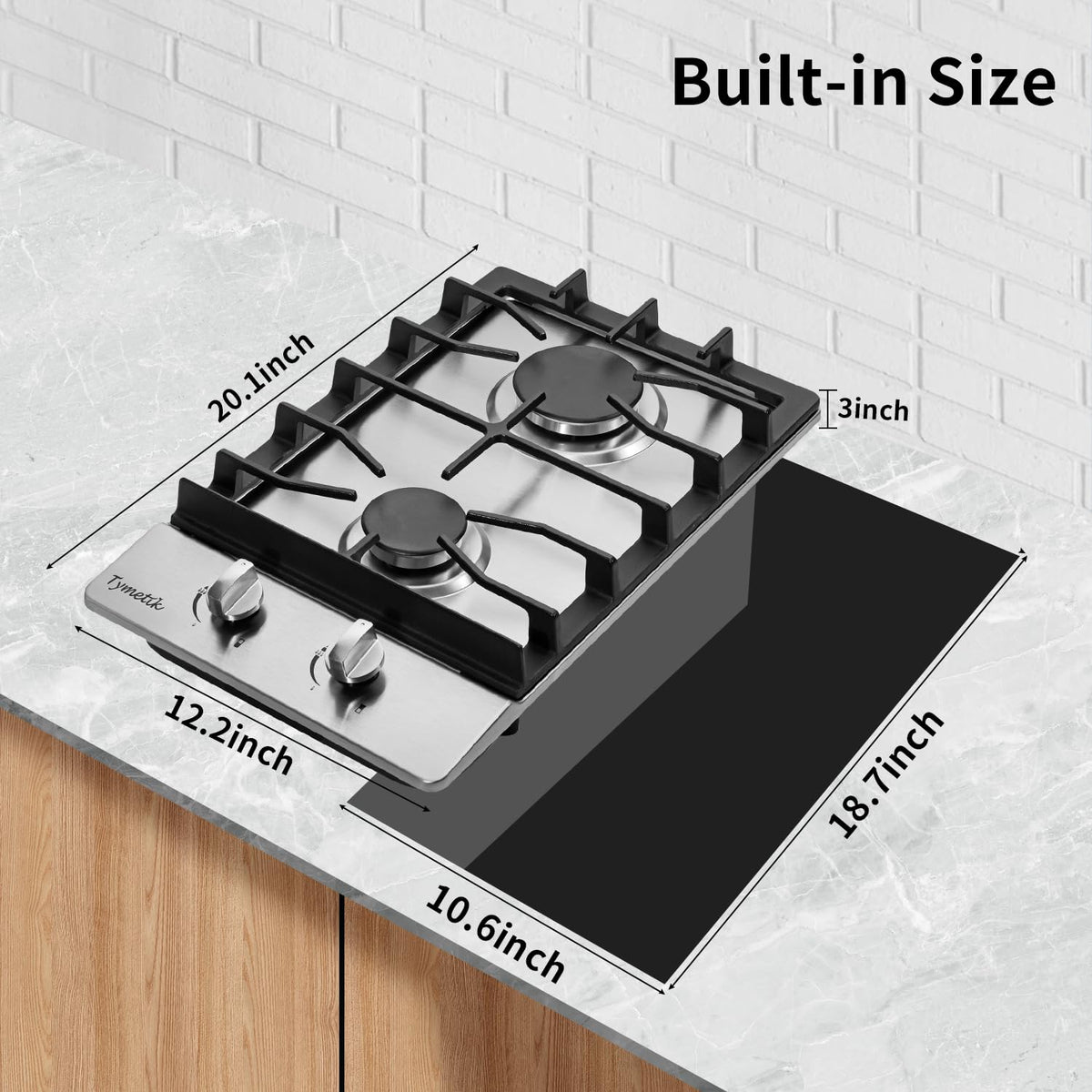 12 Inch 2 Burners Stainless Steel Gas Cooktop S254