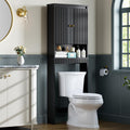 Black Over The Toilet Storage Cabinet with Adjustable Shelf N66462