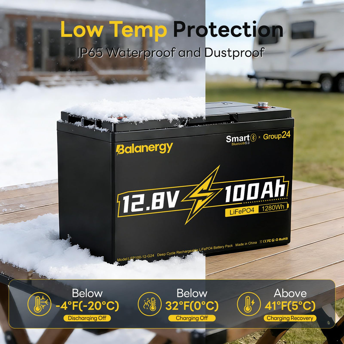 12V 100Ah LiFePO4 Lithium Battery with 100A BMS O62486