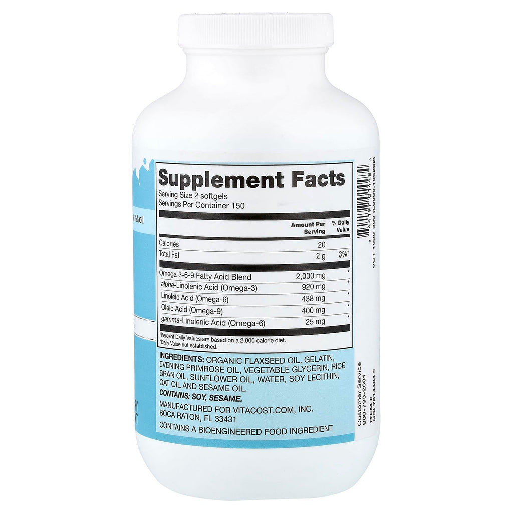Omega 3-6-9 Oil Blend 300 Softgels 1,000 mg A85255