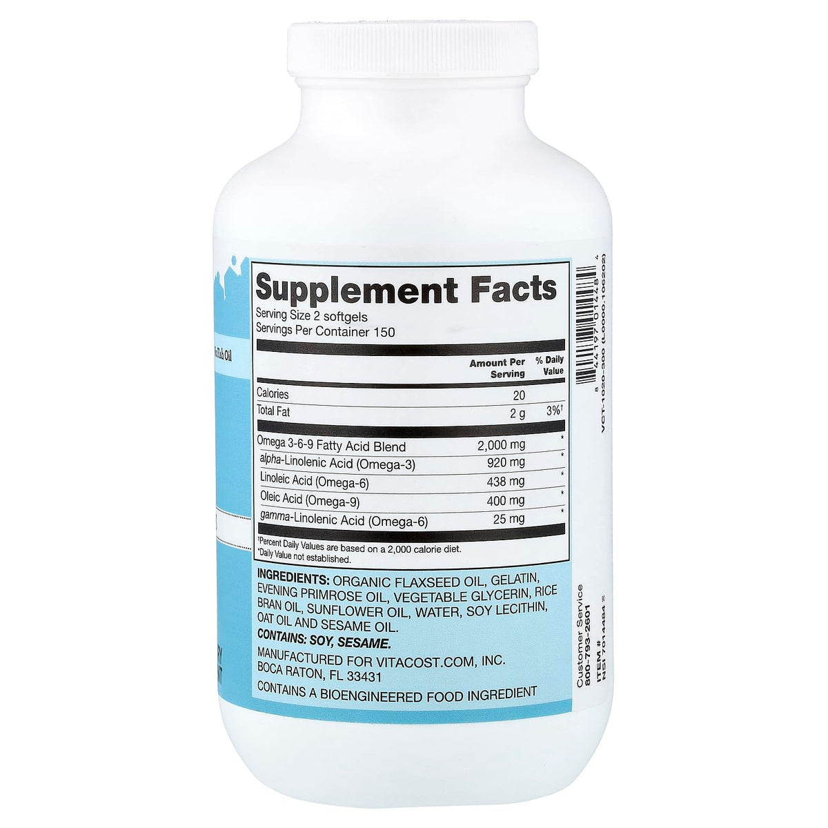 Omega 3-6-9 Oil Blend 300 Softgels 1,000 mg A85255