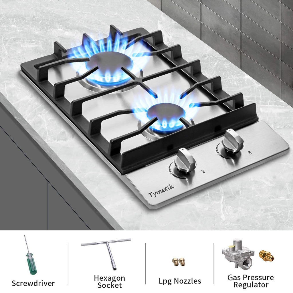 12 Inch 2 Burners Stainless Steel Gas Cooktop S254