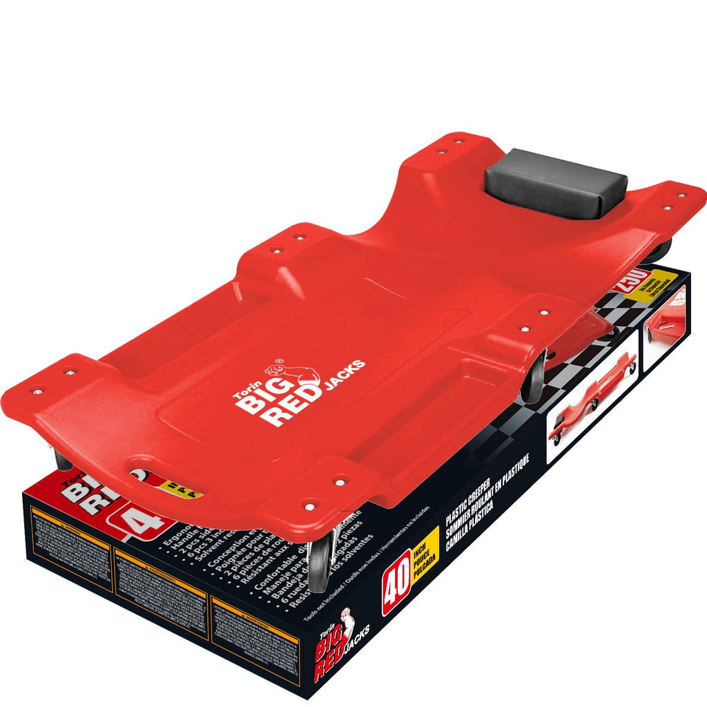 Rolling Garage Creeper with Padded Headrest and 6 Casters D355