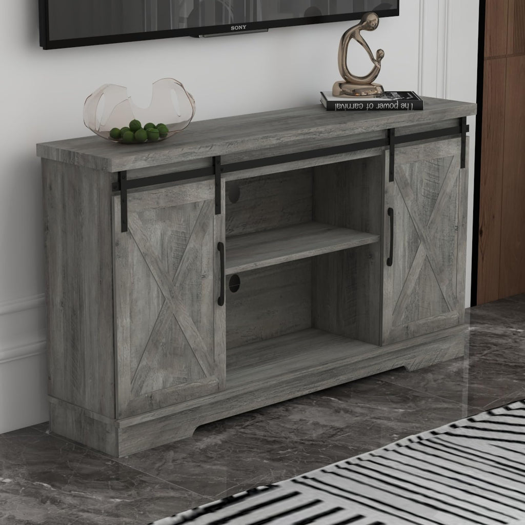 65 Inch TV Stand with Sliding Barn Doors G232118