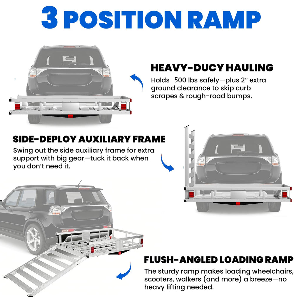 Wheelchair Scooter Carrier with Ramp, 500 lbs Capacity Q23630