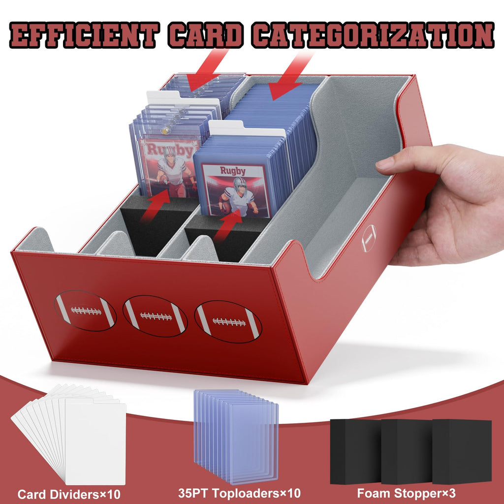 Football Card Storage Box with Magnetic Closure Z630