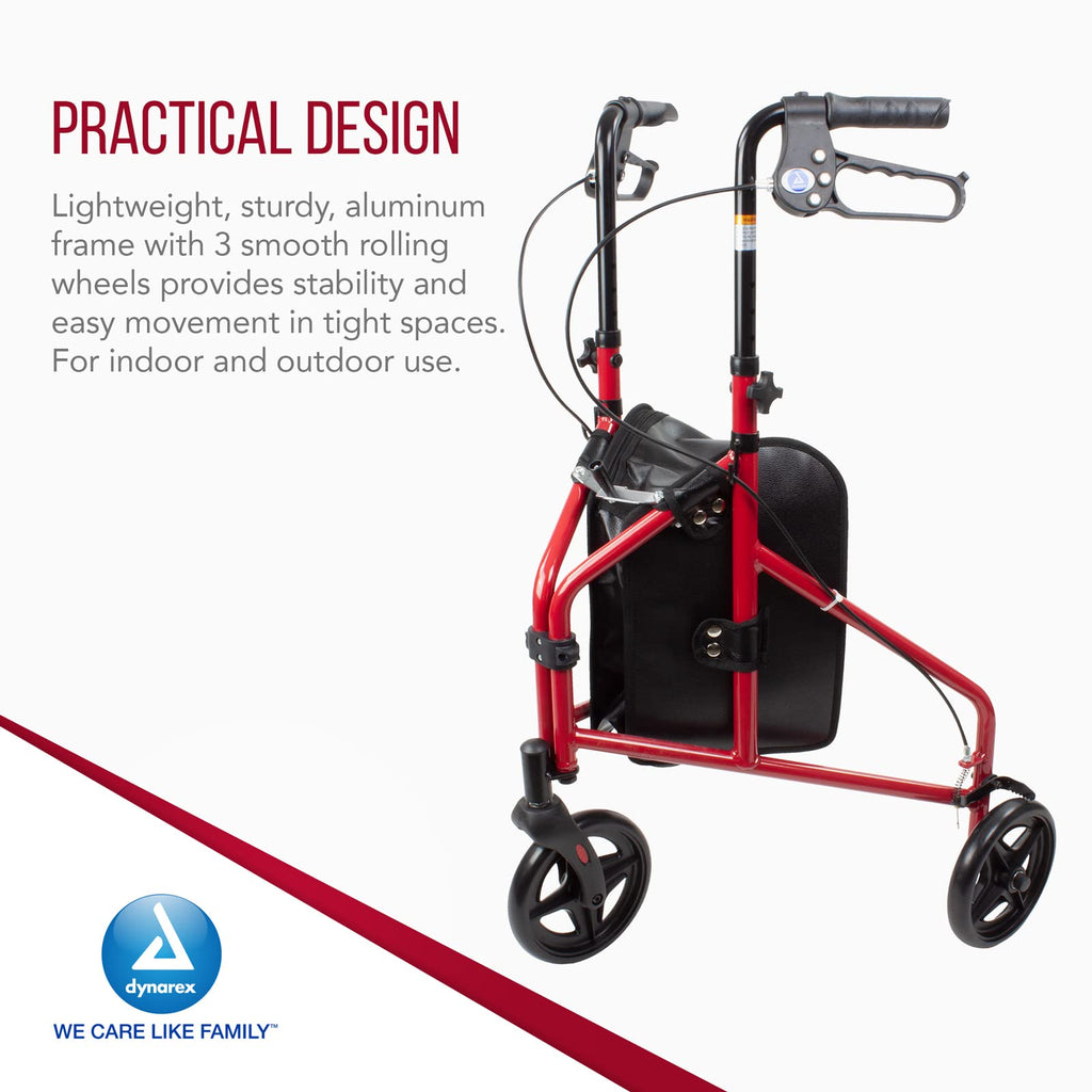 Foldable Lightweight 3-Wheel Rollator with Storage Pouch P807502