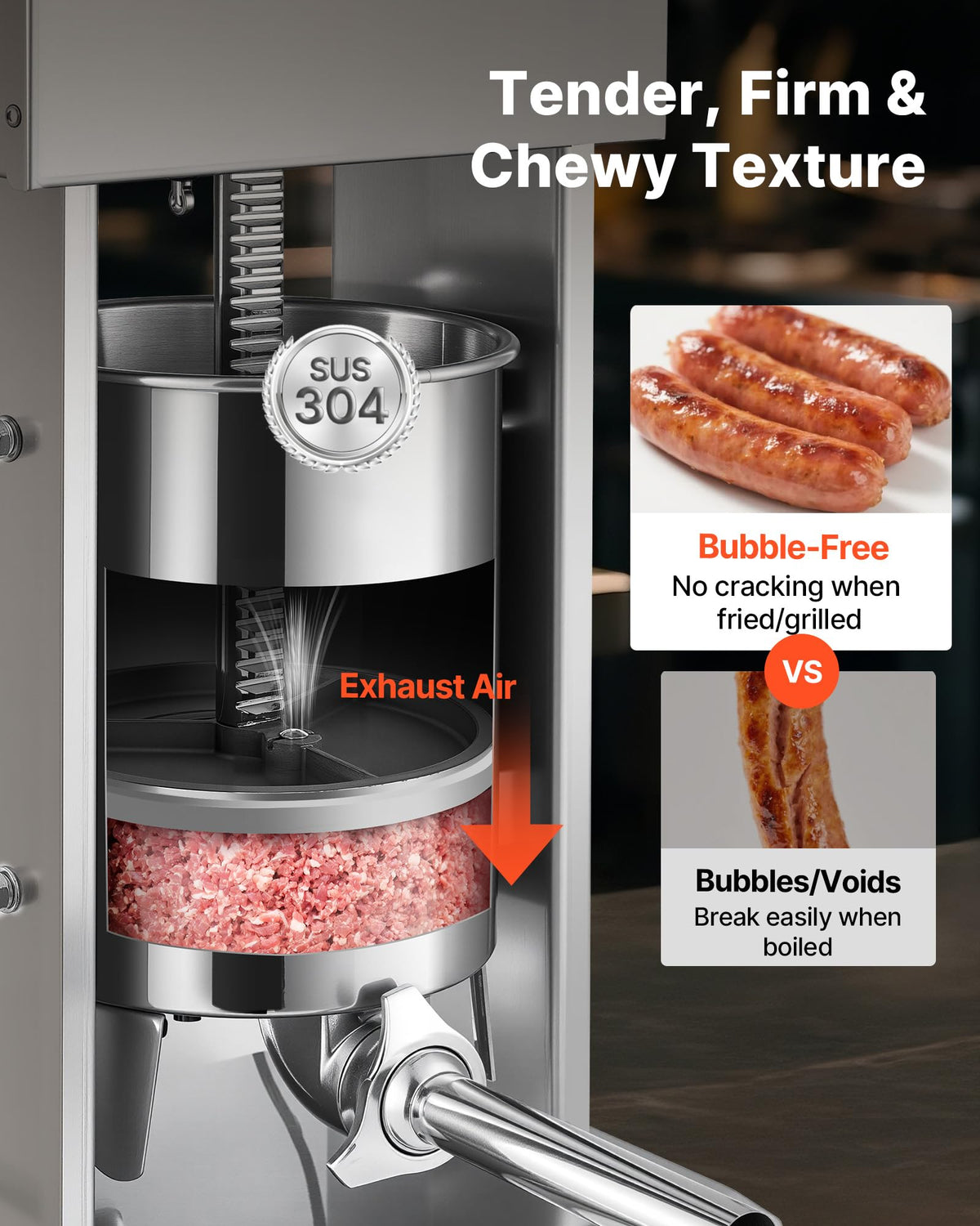 25 LBS Stainless Steel Electric Sausage Stuffer with 4 Stuffing Tubes X5298