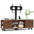 Walnut TV Stand with Mount for 65-75 Inch TV A9007