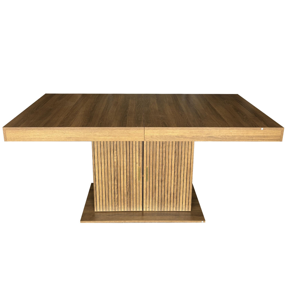Brown 9 Piece Extendable Dining Table Set with 8 Suede Chairs A8405