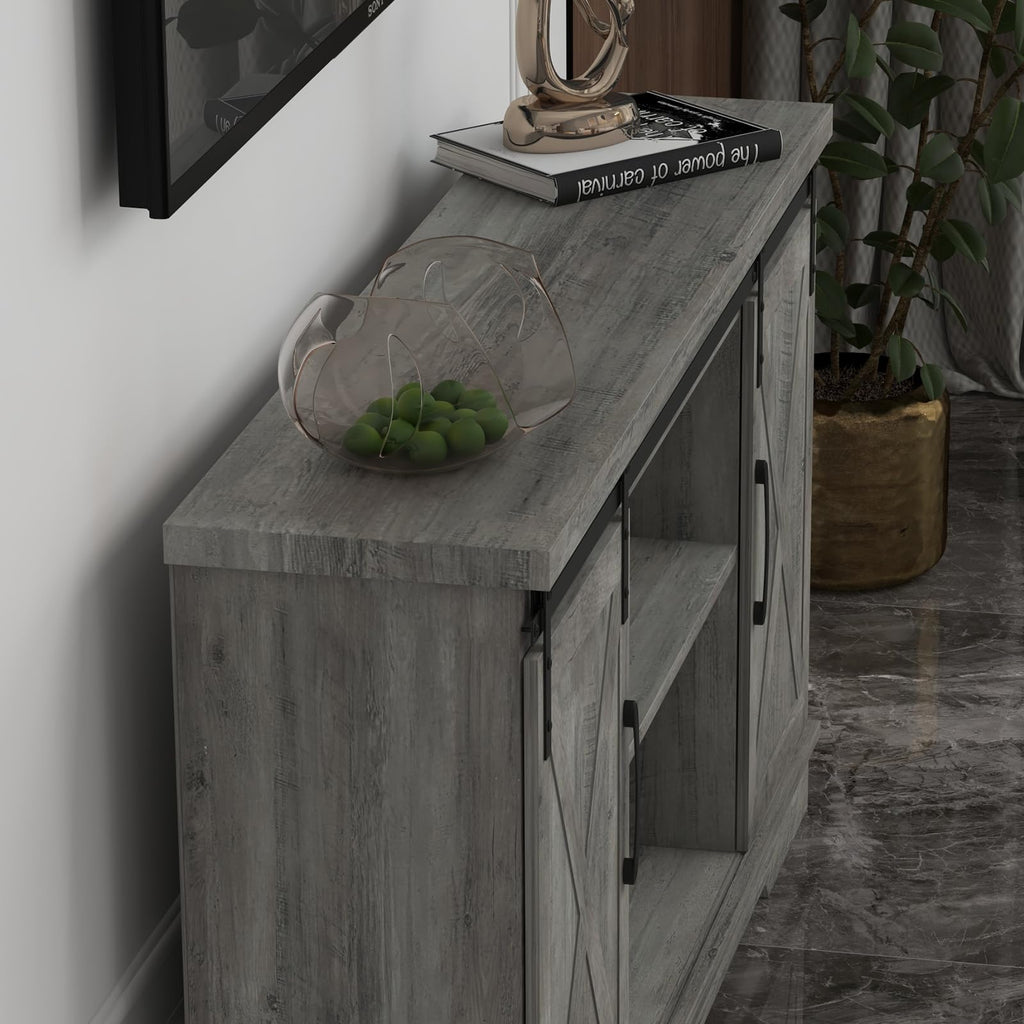 65 Inch TV Stand with Sliding Barn Doors G232118