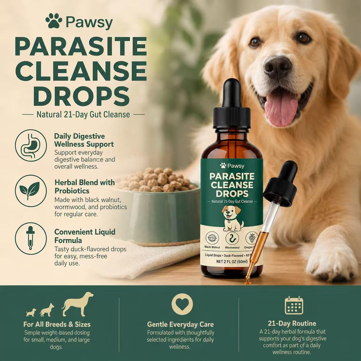 Herbal Digestive Support Liquid for Dogs 2 Fl Oz D77679