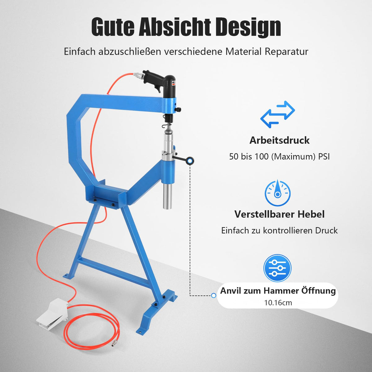 Pneumatic Planishing Hammer with 1/2/3" Anvils X146