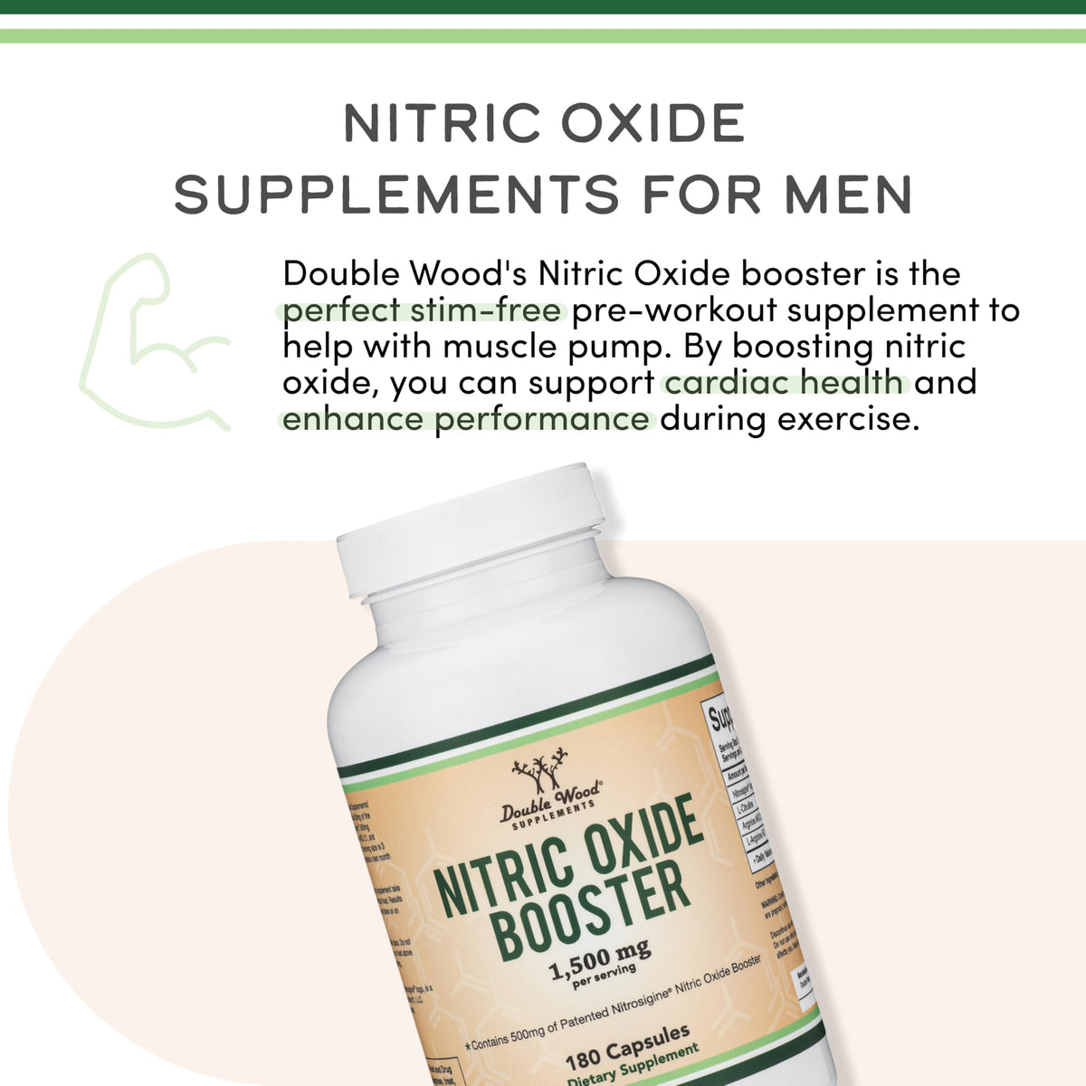 Nitric Oxide Booster, Nitrosigine + Citrulline, 180 Capsules M8067