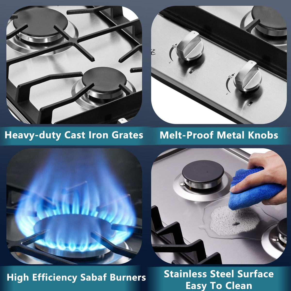 12 Inch 2 Burners Stainless Steel Gas Cooktop S254