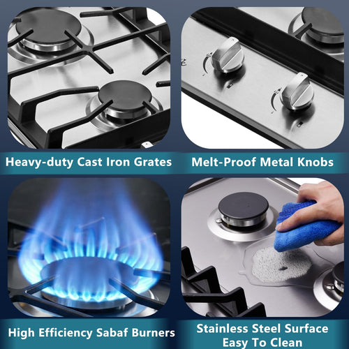12 Inch 2 Burners Stainless Steel Gas Cooktop S254