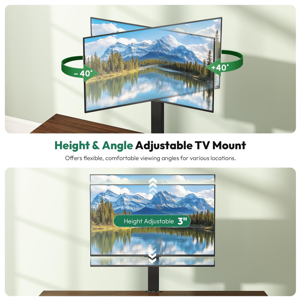Walnut TV Stand with Mount for 65-75 Inch TV A9007