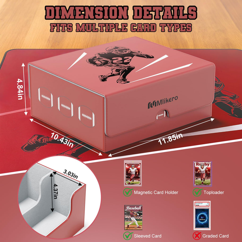 Football Card Storage Box with Magnetic Closure Z630