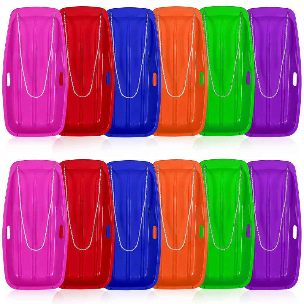 12 Pcs 35 Inch Plastic Snow Sleds O988135