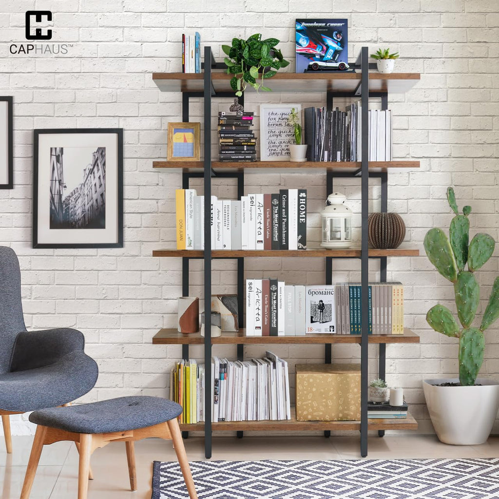5-Tier Wood and Metal Book Shelf P7403