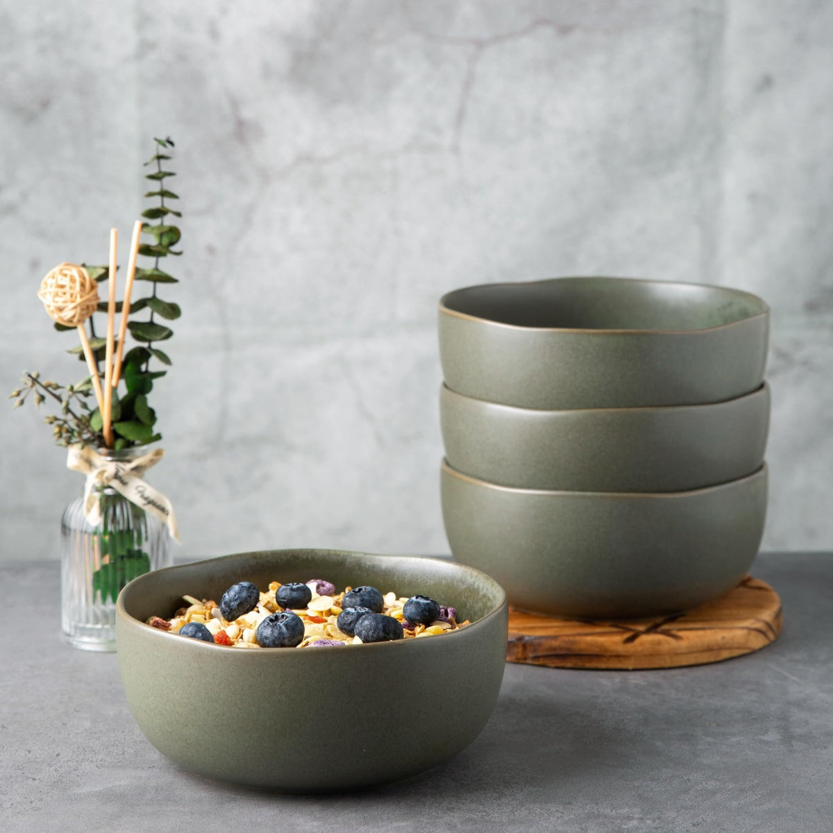 28oz Stoneware Cereal Bowls Set of 4 A605