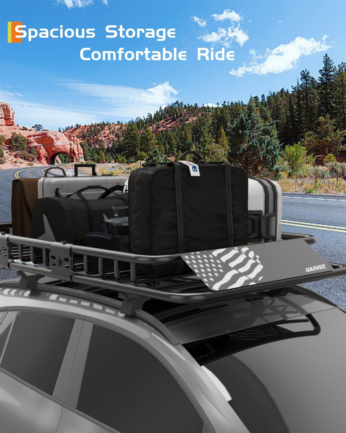 46" x 36" 200 Lbs Capacity Roof Rack Cargo Carrier Basket J88558