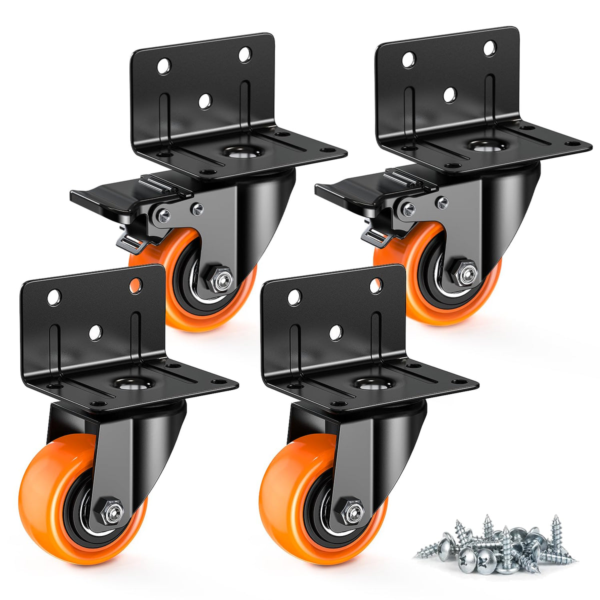 2 Inch Side Mount Caster Wheels Set of 4 D7821