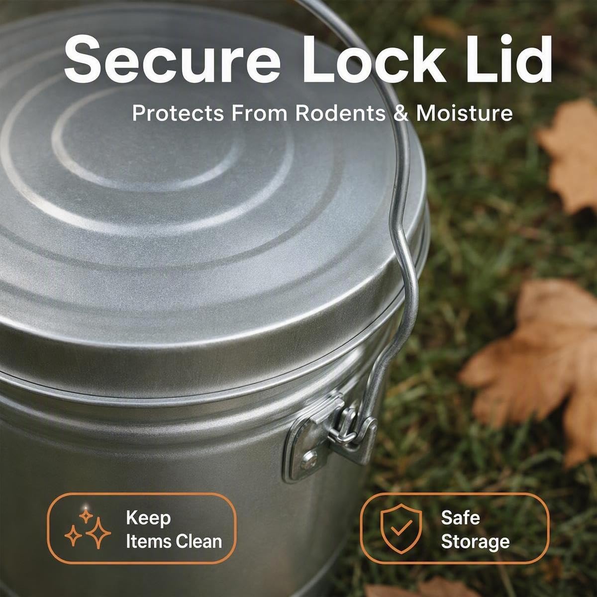 6 Gallon Galvanized Storage Can with Lid M209