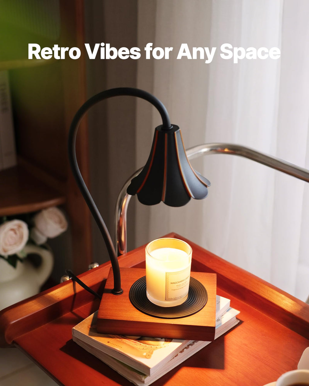 Black Candle Warmer Lamp with Timer & Stepless Dimmable I777
