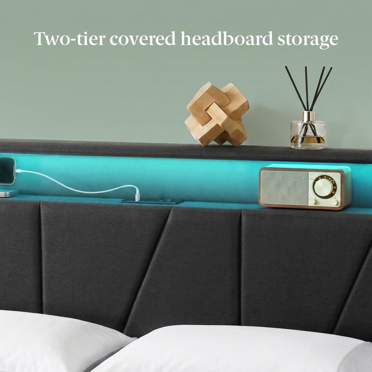 Upholstered Platform Bed Frame Full N238