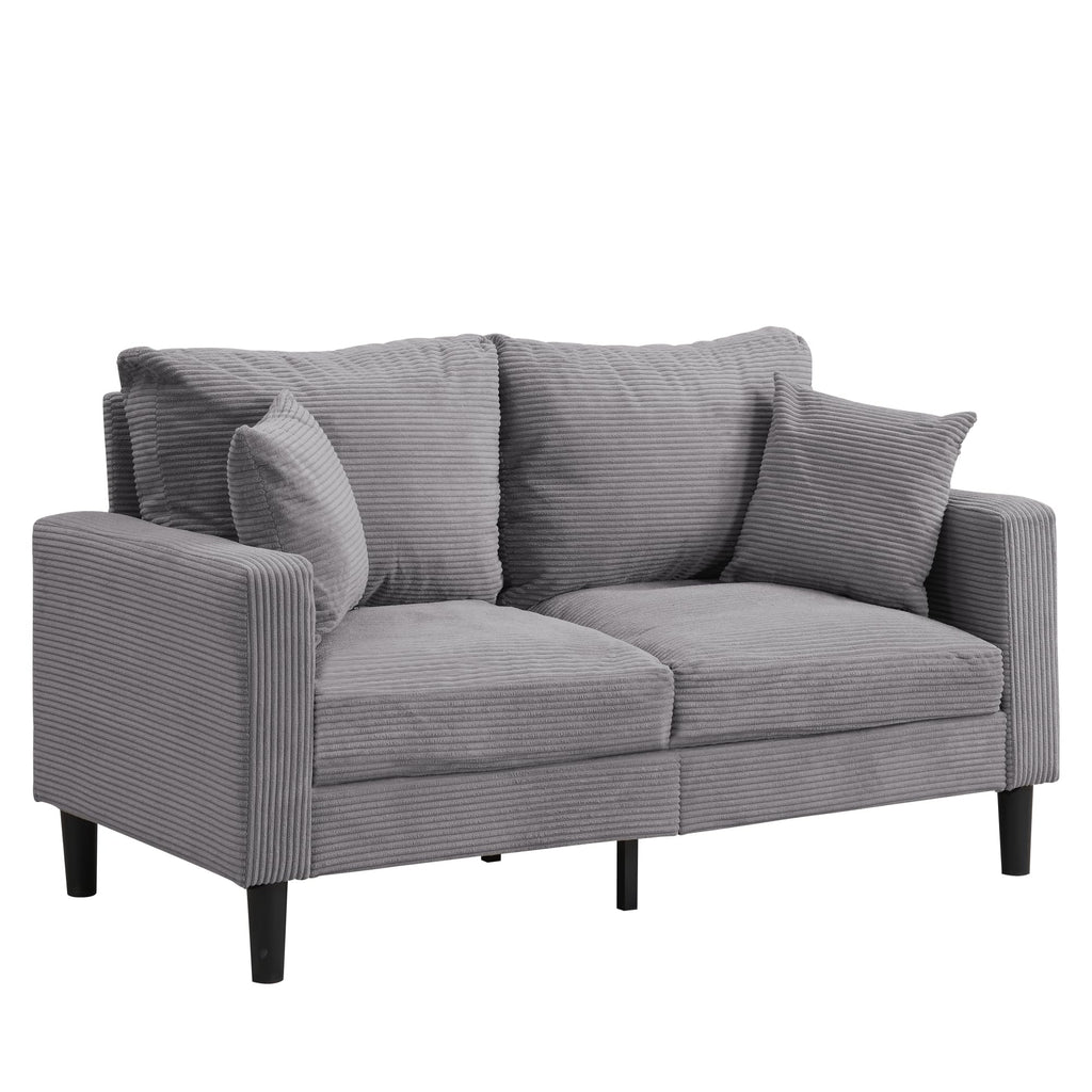 Light Gray Upholstered Loveseat Sofa F27322