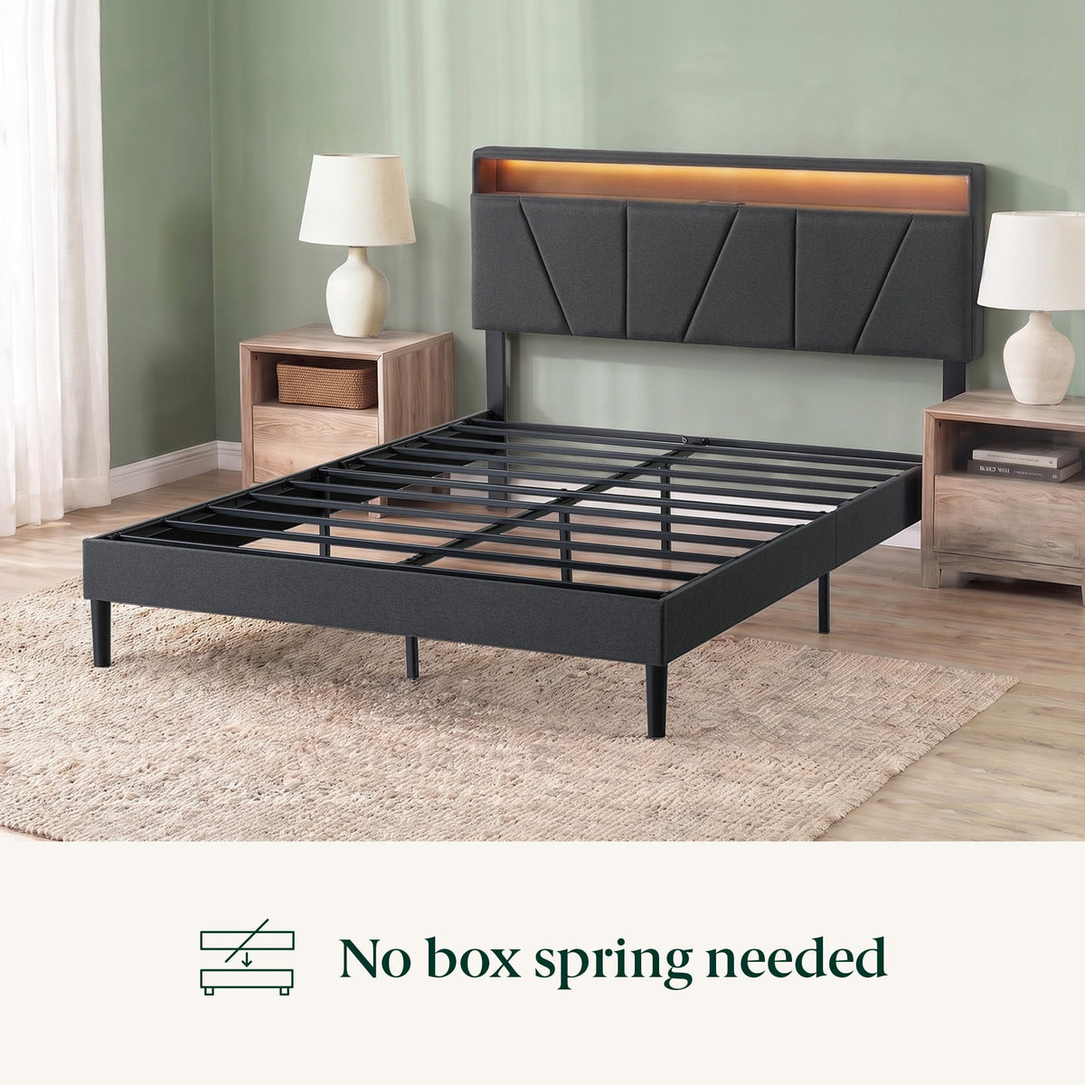 Upholstered Platform Bed Frame Full N238